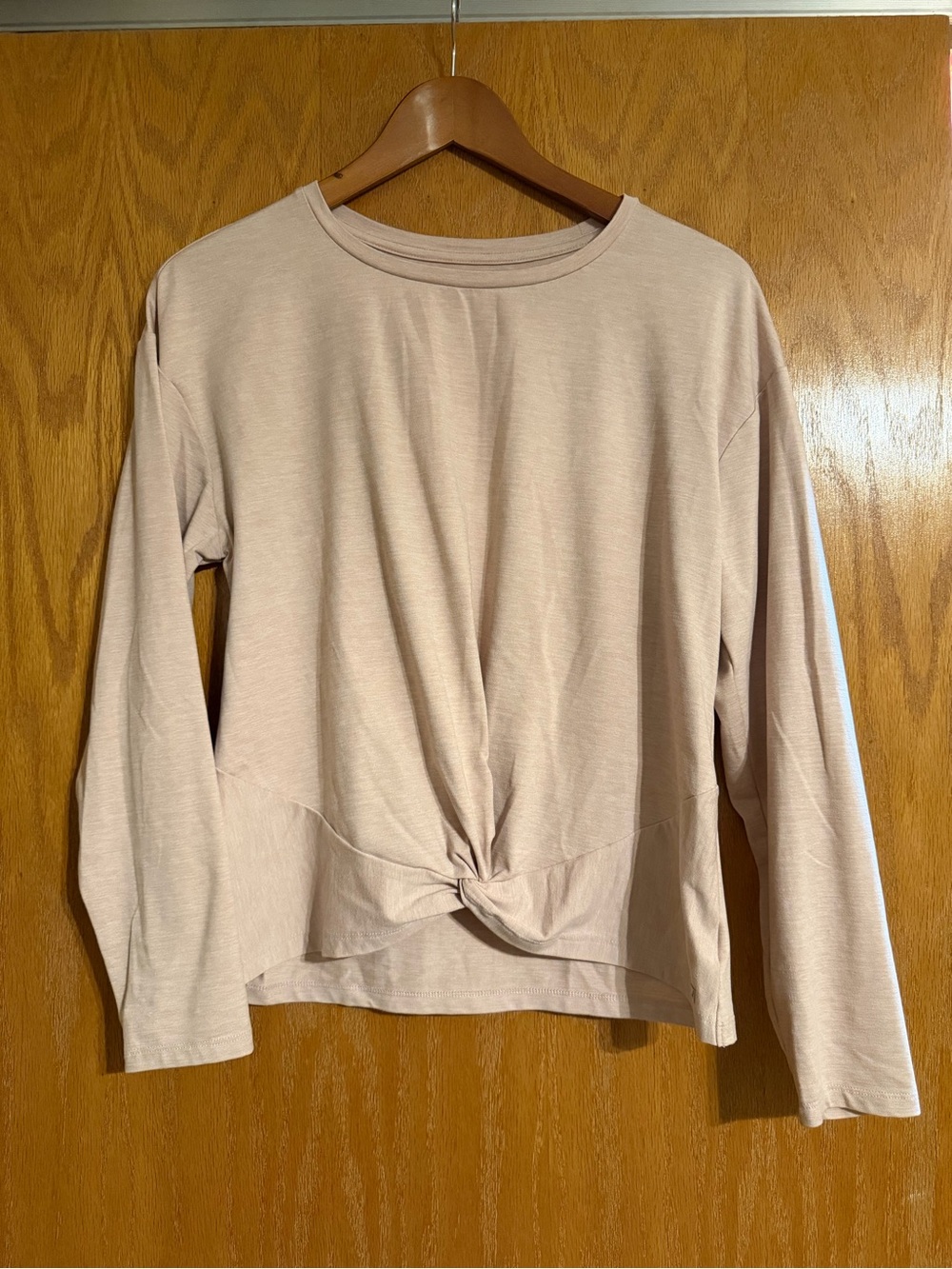 GAP Fit Light Pink Twist-Front Long Sleeve Top